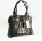 Genuine Hornback Crocodile Handbag/Shoulder Bag in Black #CRW311H-BL