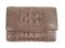 Ladies Hornback Crocodile Leather Mini Tri-fold Wallet in Dark Brown Crocodile Skin  #CRM462W-02