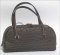 Genuine Ostrich Leather Handbag in Chocolate Brown Ostrich Skin  #OSW410H