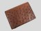 Genuine Ostrich Leather Wallet in Dark Brown Ostrich Skin  #OSM616W