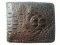Genuine Hornback Crocodile Leather Wallet with Weave Style in Dark Brown Crocodile Skin  #CRM456W-01