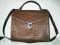Genuine Ostrich Leather Handbag/Shoulder Bag in Chocolate Brown #OSW419H-BR