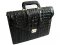 Genuine Hornback Crocodile Leather Briefcase with Full Bone Back Crocodile Skin in Black Colour  #CRM429BR