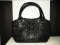Genuine Hornback Caiman Handbag in Black Crocodile Leather #CRW307H-BL