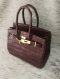 Luxury Genuine Crocodile Tote Bag/Handbag in Chocolate Brown Crocodile Skin #CRW214H-BR-25CM