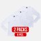V-neck long sleeve t-shirt WHITE (2Packs)(6PCS.)