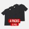 V-neck T-shirt BLACK (4Packs)(12 PCS.)
