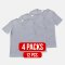 Slit neck T-shirt GREY (4Packs)(12 PCS.)