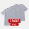 Slit neck T-shirt GREY (2Packs)(6PCS.)