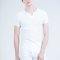 Slit neck T-shirt WHITE (2Packs)(6PCS.)