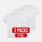 Short sleeve round neck t-shirt WHITE (2Packs)(6 PCS.)