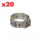 Bag of 20 x Stainless Stepless Clamps(suit 6-8mm OD) 9.5mm
