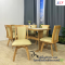 Lisa Dining Set 100% Rubber wood PVC cushion Chair 360°Swivel Chair