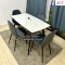 Marble pattern ceramic top dining table set, 4 seats, Great model, velvet upholstered chairs