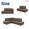 ECF Furniture SOFA L-SHAPE (POLO) 100%Polyester fabric