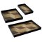 Metal Tray ยกขอบ / PU ลายไม้