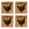 แผ่นรองแก้วไม้คอร์ก เซต 4 ชิ้น S/4 "The Butcher" Square Cork Coaster