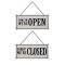 Open & Closed Sign, White