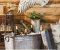 Benjara Multi Functional Galvanized Metal Tub on Stand, Gray