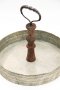 Round Galvanized Tray w/ Wood Handle