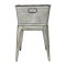 Benjara Multi Functional Galvanized Metal Tub on Stand, Gray