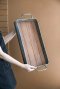Metal Rim Wooden Trays
