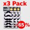 Sale!! 3 Pack Mustache Removable Chalk Label (Set of 12 pcs.}