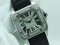 Cartier Santos 100 Steel หน้าปัดขาวโรมัน ขอบเพชร หายาก ขายดี สุดๆ สายหนัง สภาพสวย ขนาด Man size (นาฬิกามือสอง,นาฬิกาCartierมือสอง)