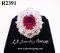 แหวนทับทิมพม่าเจียระไน (Certificate Natural Siam Ruby) 3.16 ct.