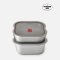 Black+Blum MULTI-FUNCTION FOOD BOX SQUARE SMALL - GREY / RED