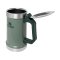 CLASSIC BOTTLE OPENER BEER STEIN | 24 OZ HAMMERTONE GREEN