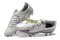 Mizuno Morelia Alpha FG Low-Tops Soccer Cleats - Silver/Red/Blue