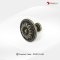 ปุ่มจับโบราณ (ซิงค์) หน้าดอกไม้ ดำ-เหลือง 32x25 mm. 1PA017
