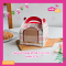 กล่องเค้กครึ่งปอนด์ หูหิ้วหมี 15x15x12cm ลายคริสต์มาส