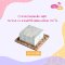 (ราคาส่ง)กล่องสแน็ค จตุรัสลายเดซี่ฟ้าเหลือง 12x12x6 cm
