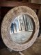 MR30 Round Carved Mirror in White Washed Color