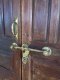 2XL102 British Colonial Door with Brass Handle and Lock Bar