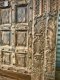 XL45 Antique British Indian Door With Carving and Brass
