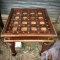 CT12 Wooden Coffee Table with Brass Decor