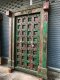 L28 Vintage Colorful Door with Brass Flowers