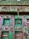 L28 Vintage Colorful Door with Brass Flowers