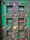 L28 Vintage Colorful Door with Brass Flowers