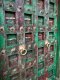 L28 Vintage Colorful Door with Brass Flowers