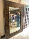 MR43 Large Wooden Mirror Frame with Brass Decor