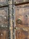 2XL46 Rare Colonial Antique Door with Brass Flowers