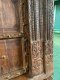 2XL46 Rare Colonial Antique Door with Brass Flowers