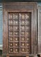 2XL32 Antique Door with Brass and Iron Flowers