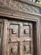 XL86 Old Wooden Door with Brass and Carving