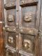 XL86 Old Wooden Door with Brass and Carving