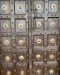 XL61 Antique Carved Door with Brass Flowers